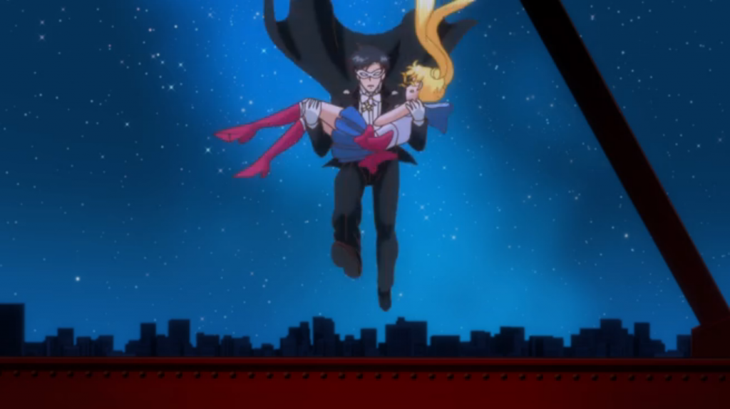 Tuxedo Mask save her! I thought they didn't need a prince to save them...